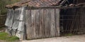 Old dilapidated and ramshackle barn.